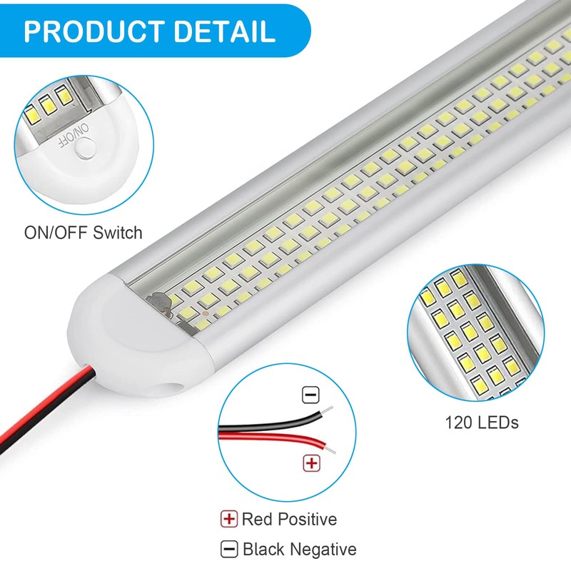 EASYIVY 12V Interior LED Light Bar, Ultrathin 120 LED Van
