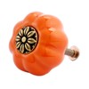 Mgodoo Pumpkin Cabinet Knobs, 5pcs Ceramic Drawer Pulls Orange Dresser