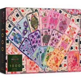 Elena Essex Puzzles for Adults 1000 Pieces - House of Cards, 1000 Piece Puzzle for Adults, Jigsaw Puzzles 1000 Pieces, Cool Deck Pack of Cards Puzzle, Size 28x20 inches
