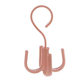 Tebatu 360 Degree Rotating Belt Hanger Scarf Tie Rack Holder Hook Closet Organizer - Pink