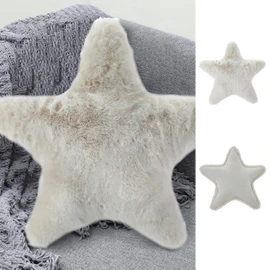 Cepewa Decorative Cushion Star │ 100% Polyester Star-Shaped Cream 45 x 45 cm │ Sofa Cushion Cuddly Cushion 170 g Filling (1 x Decorative Cushion Star Cream)