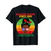 Messy Bun Juneteenth Breaking Chains Bandana Afro Sunglasses T-Shirt