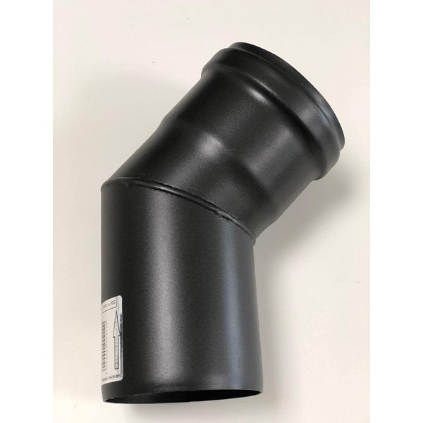 Curved 45° Chimney Enamelled Carbon Steel Black for Pellet Stoves