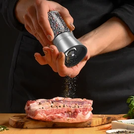 KitchenBoss Macina Sale e Pepe：2 Pezzi Macina Pepe Manuale Trita Pepe, Sale e Pepe Set con Nucleo di Macinazione in Ceramica, per Sale Marino Grosso, Pepe in Grani [Senza Contenuto di Spezie]
