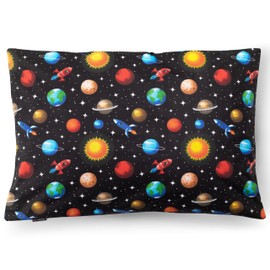 PinkZebra Children's Pillowcase 30 x 50 cm 100% Cotton Cushion Cover Boys Oeko-Tex Standard 100 Children's Covers with Zip Cosmos