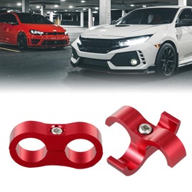 X AUTOHAUX AN10 Car Hose Separator Clamp Fuel Line Connector Kit for Oil Fuel Hose Red Aluminum Alloy