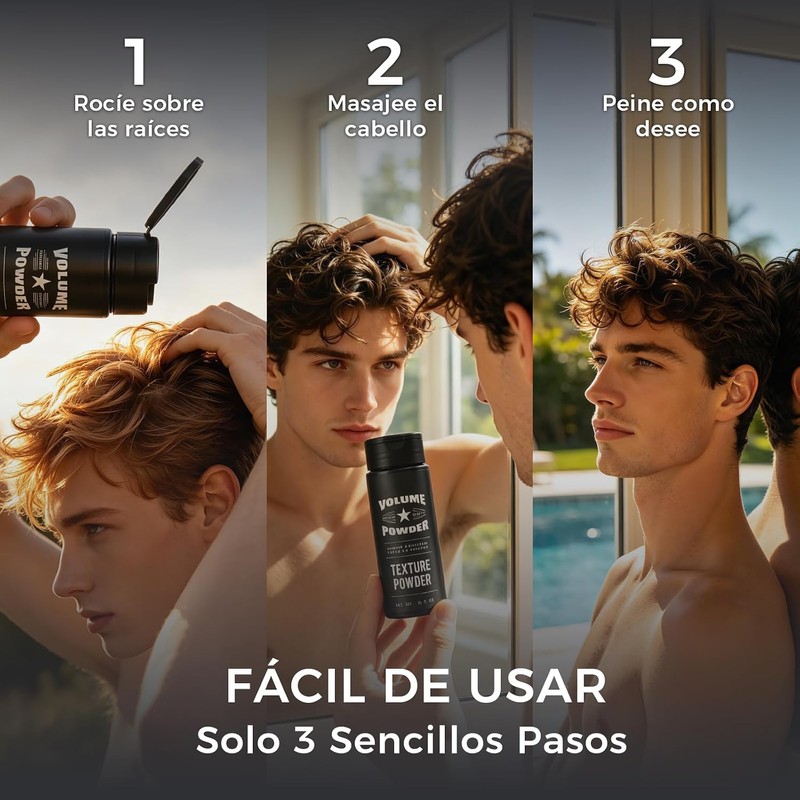 2PCS Polvo Texturizador Cabello Hombre,Polvo para Peinar Hombre
