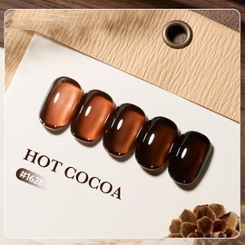 GAOY- Esmalte de uñas en gel Jelly Nude, 16 ml, esmalte en gel semipermanente translúcido marrón oscuro, curado con luz ultravioleta