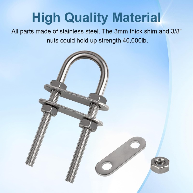 316 Stainless Steel U Bolts for Boat Stern Bow Eye