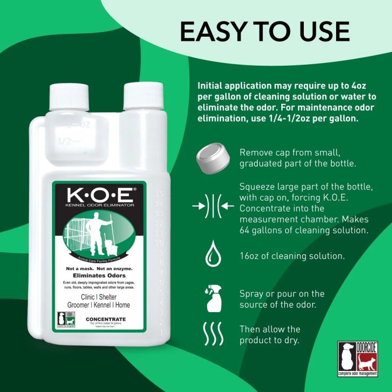 Thornell KOE Kennel Odor Eliminator Concentrate, Great for Cages, Runs,