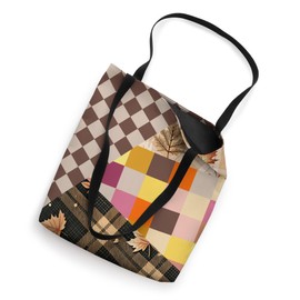 Fall Collage Plaid Pattern and Leaves for Autumn Season Tote Bag