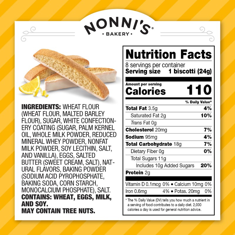 Nonni's Limone Biscotti Italian Cookies - 3 Boxes Lemon Cookies
