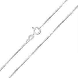 Designer Inspirations Boutique 22" Inch Sterling Silver 0.8 mm Thick Box Link/Square Link Chain Necklace - Trace/Fine Silver Chain - Weight: 1.7 Grams