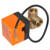 Motorized Ball Valve L Shape Orange Brass Electric Valves 3‑Wire