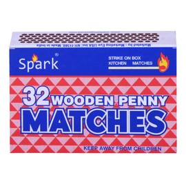 10-Pack Wooden Safety Penny Matches – 32 Count per Box – Strike-On-Box – Ideal for Kitchen, Camping, Fireplaces, Candles
