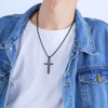 AIKS Men's Cross Scripture Scripture Engraved Black Cross Pendant, Good