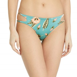 RVCA Women's Standard South Swell Medium Bikini Bottom, Blue, Small