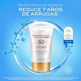 L'BEL - Defense Total Bloqueador Facial Antiedad FPS50 30 ml, Protector Solar Facial, Previene Arrugas, Líneas de Expresión y Manchas, Antifotoenvejec