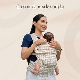 Cub & Co Ergonomic Baby Carrier Newborn to Toddler – 4-in-1 Adjustable with Head & Lumbar Support, Breathable Fabric, Padded Waistband & Travel-Ready Design (Houndstooth)