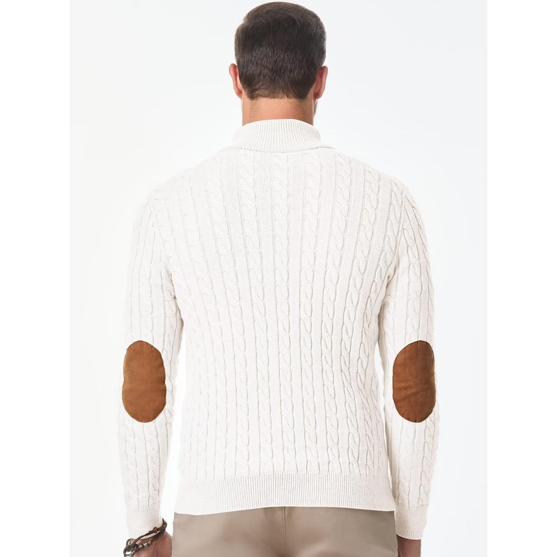 JMIERR Mens Cable Knit Pullover Sweater Heavyweight Loose fit Casual