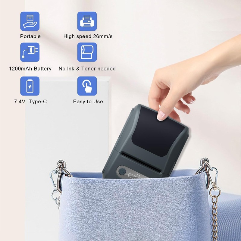 Funio Label Maker with Tape, Label Printer for Business, Sticker
