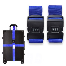 Luggage Straps with Locks for Suitcases, 2 Pack Luggage Straps, Suitcase Belts Travel Packing Belt with Buckle Closure Baggage Security Straps, Adjustable Travel Luggage Straps for Suitcase Baggage