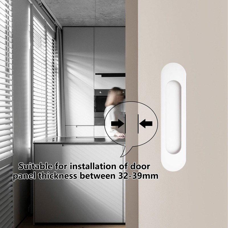 MOROBOR Double Sided Handle, 2pcs Oval Embedded Sliding Barn Door