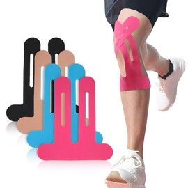 ZOWEXIQ 10 Stück Precut Kinesiotapes Knie - Vorgeschnitten Kinesiologie Tape Sport Tapes Kinesiotape, Kinesiotapes Vorgeschnitten for Knees, für Sport & Dauerhafte Unterstützung