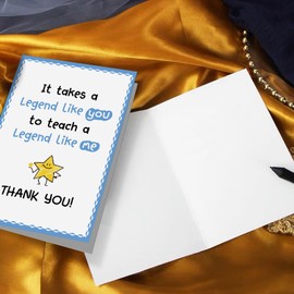 Oamiolek Funny Thank You Teacher Card for Him Her, Humor Teacher Appreciation Cards from Students, It Takes A Legend Like You to Teach A Legend Like Me