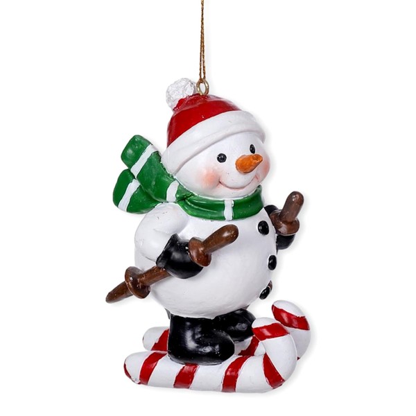 The Bridge Collection 4" Skiing Snowman on Candy Cane Skis