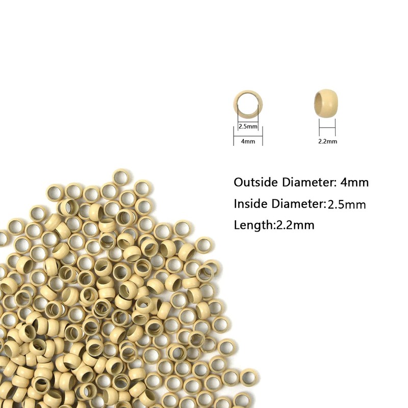 4.0mm Nano Beads Micro Ring Beads Hair Extensions Beads Copper