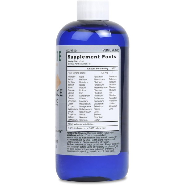 | Liquid Ionic Trace Minerals Blend with Fulvic Acid for