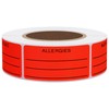 Hybsk Allergies Sticker Fluorescent Red Allergy Stickers/1"x2" Write on Label