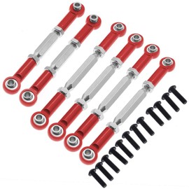 6pcs Full Set Turnbuckles Tie Rod for Ecx Ruckus Parts Ecx Torment Parts Ecx Amp Mt Upgrades Turnbuckles Ecx 2Wd Series Upgraded(red)