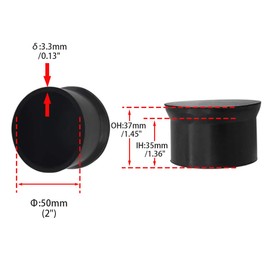 Flyshop Furniture Table Covers Non-Slip Heavy Duty Rubber Leg Tips Chair Leg Caps Floor Protector Round Black 4PCS Size 50mm, 2"