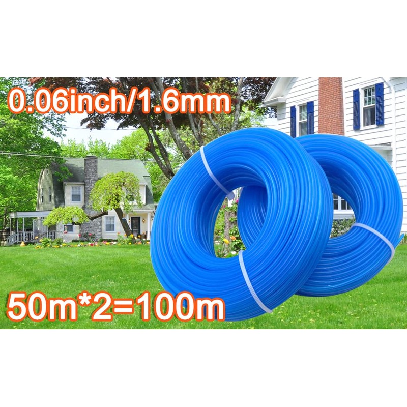Zeqeey Diameter 1.6mm Total 100m Grass Trimmer Line Nylon Round