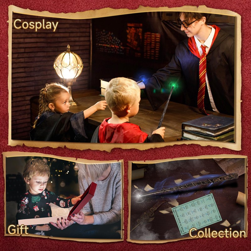 Rechargeable Light Up Wizard Magic Wand with 5 Static Light
