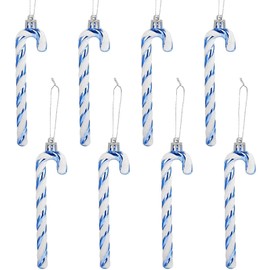 14 cm Glitter Christmas Tree Decoration Blue Candy Cane Pendants Pack of 8 Christmas Tree Decorations Candy Cane Christmas Decoration Christmas Tree Decoration Christmas
