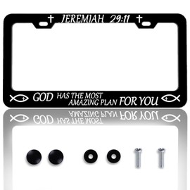 Christian License Plate Frame Jeremiah 29:11 God Has The Most Amazing Plan for You License Plate Holder for Car Accessories for Car Decor Fits Standard Us Vehicles Size 12"x6"