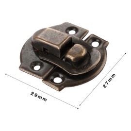 30pcs Box Latches Mini Wood Box Latches 27 x 29mm Antique Style with Screws Lemfema Small Patch Lock Fixed Toggle Latch Case Latch Lock Vintage Style (Bronze)