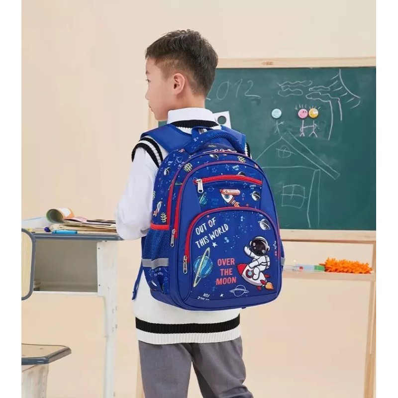 Cusangel Mochila escolar Cusangel 98653 color azul diseño astronauta