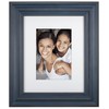 Malden International Designs 5x7 8x10 Rustic Blue Matted Picture Frame,