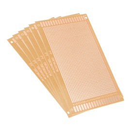 sourcingmap 9x15cm Single Sided Stripboard Universal Paper Printed Circuit Board Thickness 1.0mm for DIY Soldering Brown 6pcs