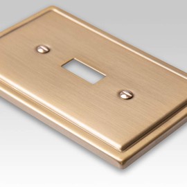 Amerelle 148TDBZ Electrical Modern Brushed Bronze Steel 1T1D Wallplate
