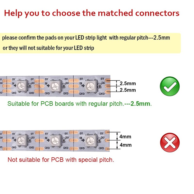 FSJEE 3 Pin LED Strip Connector Kit, Include LED Corner