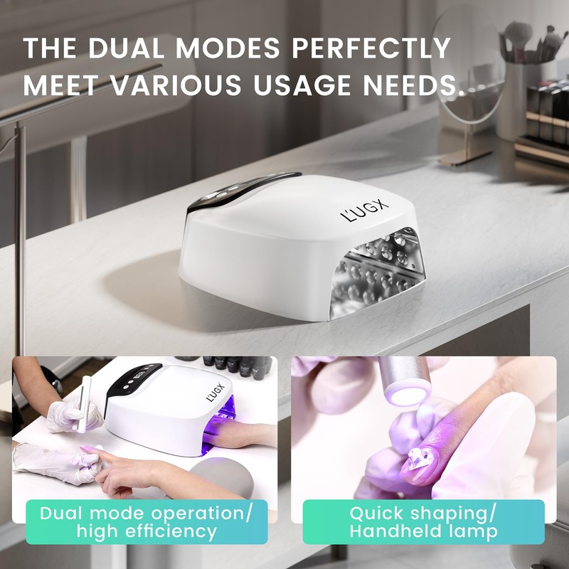L'UGX 2 in 1 UV LED Nail Lamp, Rechargeable UV