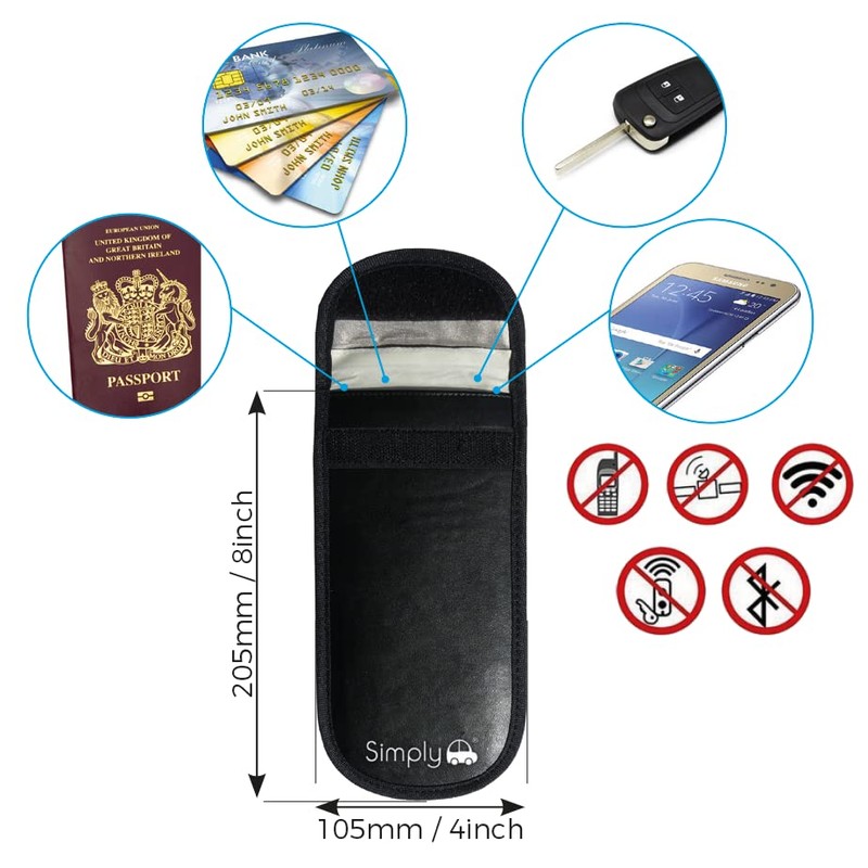 Faraday Pouch - Signal Blocking Wallet For Keyless Fobs And