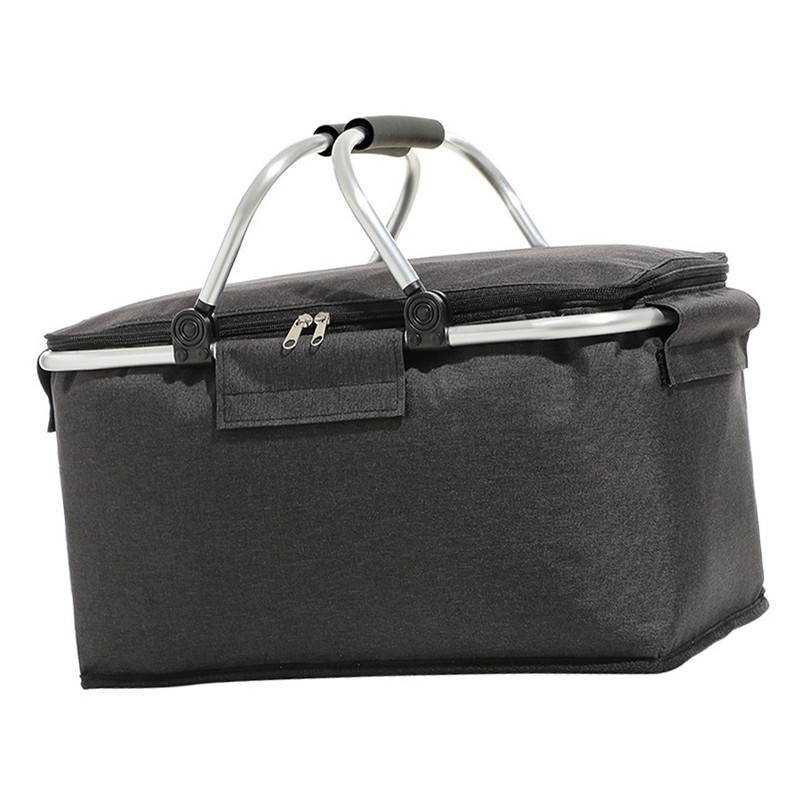 Picnic Bag Foldable Picnic Basket Insulated Comfortable Handle Ice Pockets