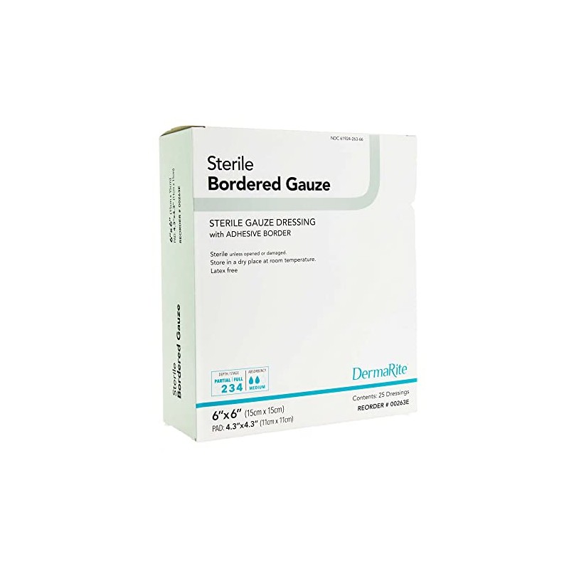 DermaRite Sterile Bordered Gauze Dressing with Adhesive Border