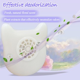 NewKe 4 Pack Deodorizer for Cumrige Self Cleaning Litter Box, Odor Eliminator Compatible with Fumoi Automatic Cat Litter Box, Cute Cat Shaped Design with Camellia Flower Scent, Fragrance Refills